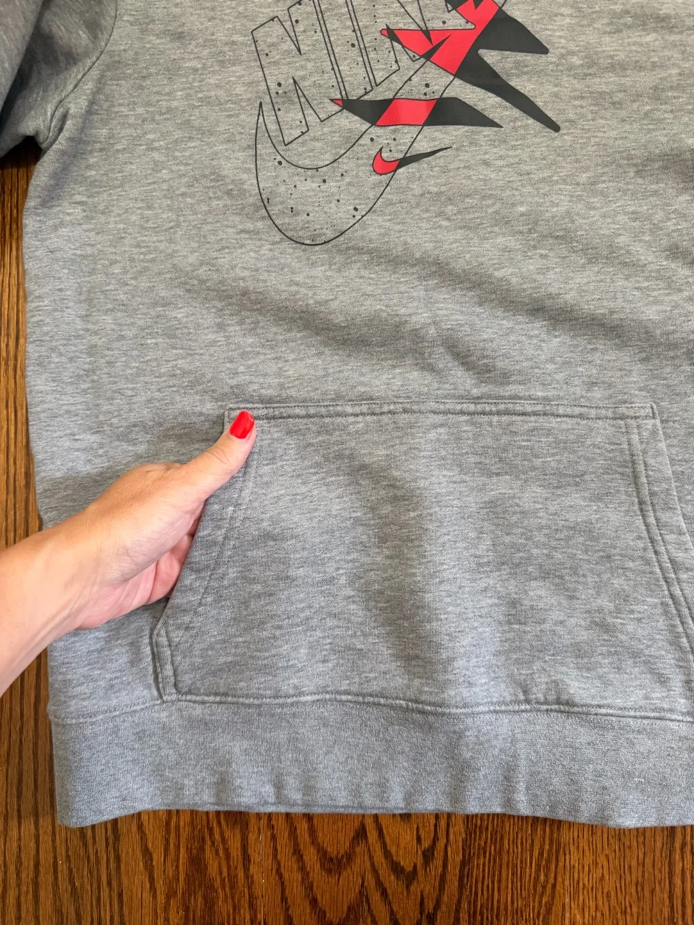Nike 3 Brand Gray/Red/Black Youth Hoodie Size XL